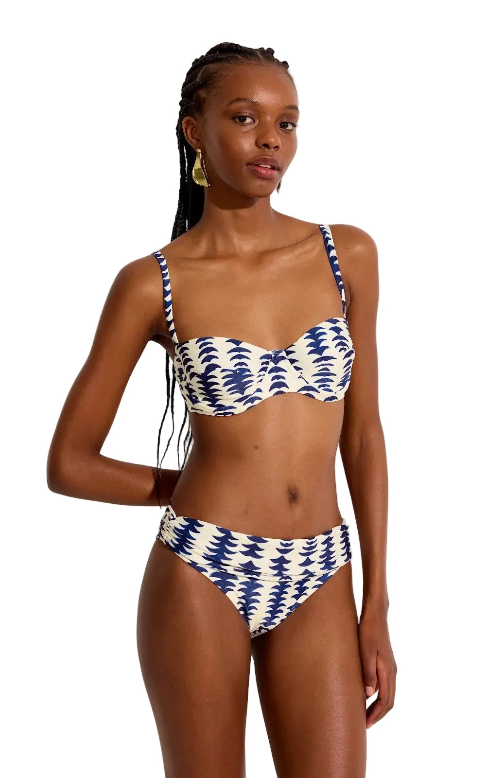 RETRO DEMI CUP MINI DRAPPED BIKINI SET SWALLOW