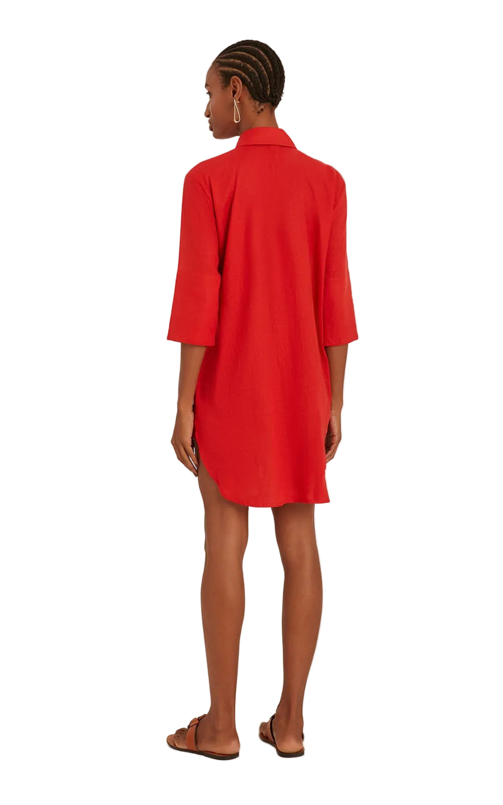 Vestido Camisa Bajo Curvo Paprika