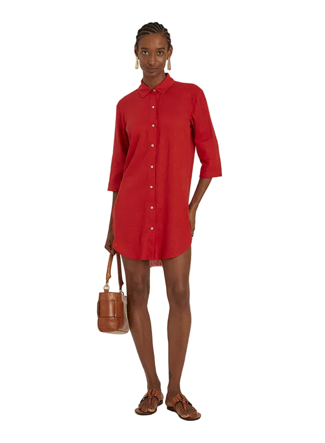 Vestido Camisa Bajo Curvo Paprika