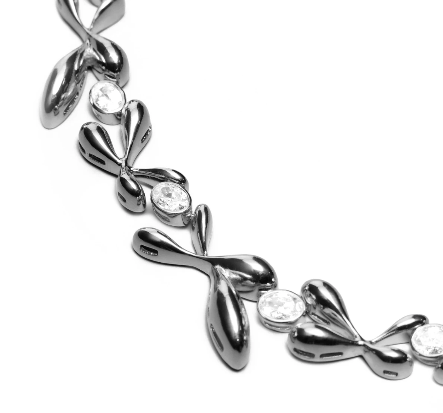 Agua Necklace Rodium Plating
