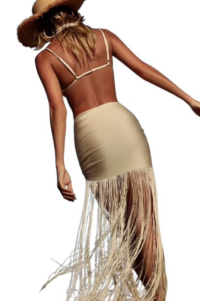 FRINGES CHAMPAGNE SKIRT