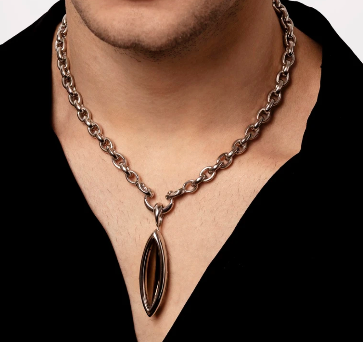 Framed Navette Pendant