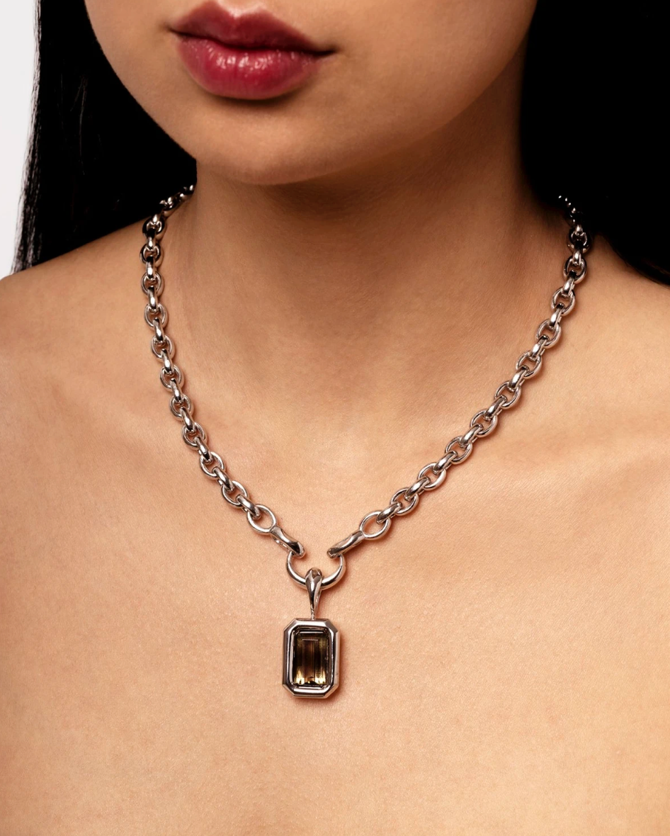 Framed Smoky Quartz Pendant