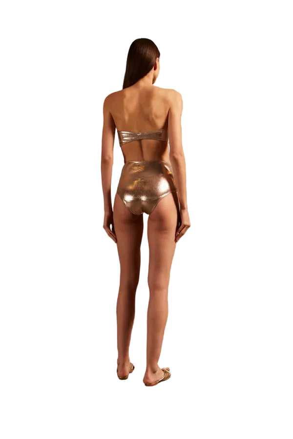 METAL GOLDEN HIGH-WAISTED BIKINI