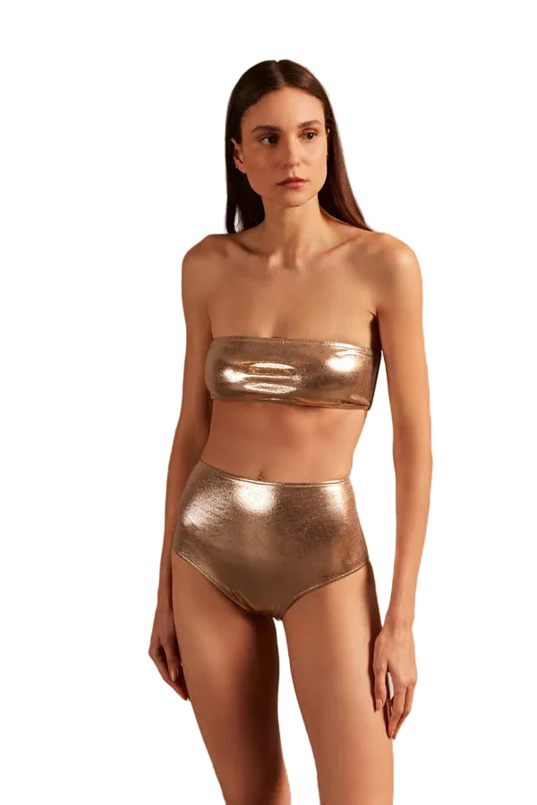 METAL GOLDEN HIGH-WAISTED BIKINI