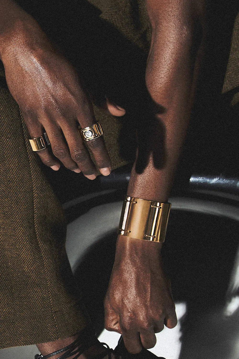 HERCHCOVITCH VINTAGE GOLD ZIRCONIUM COLLABORATION RING