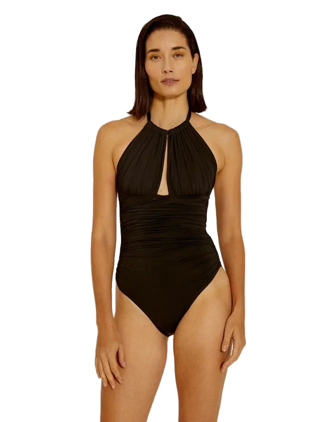 Ruched Halter One Piece