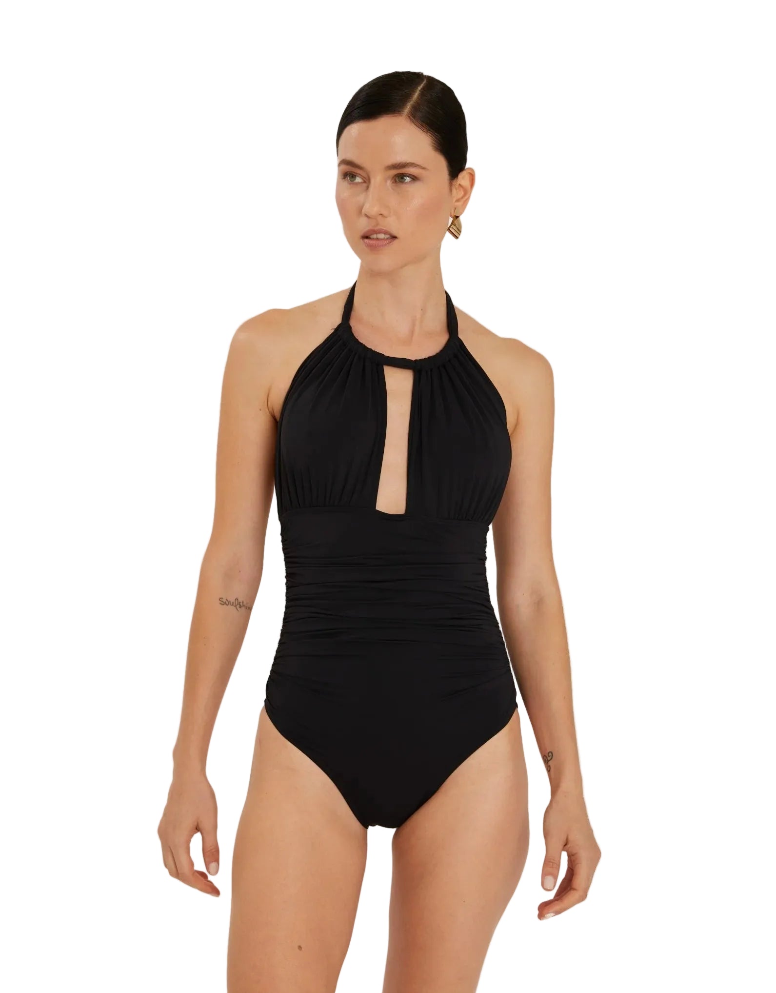 Ruched Halter One Piece