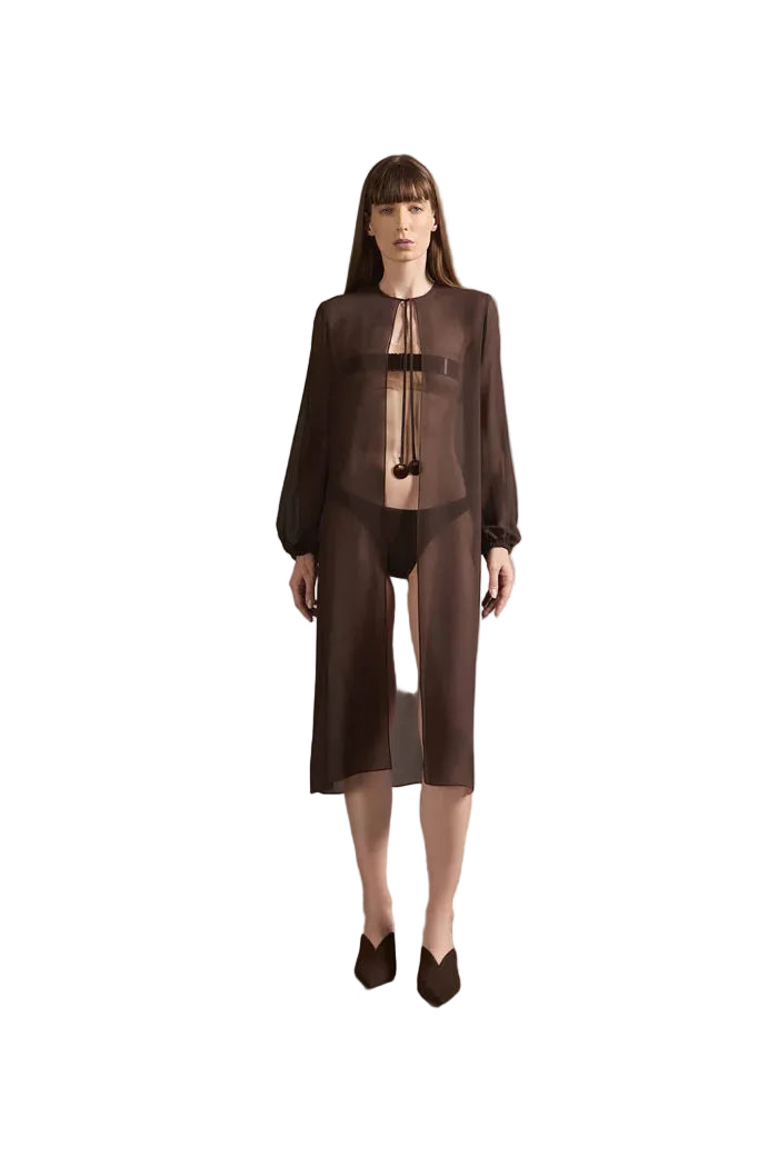 BROWN SILK KAFTAN