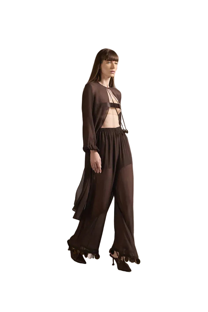 BROWN SILK KAFTAN
