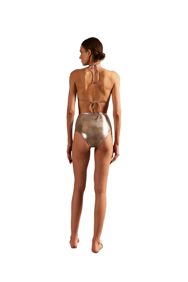 METAL WITH PEARLS HIGH-WAISTED BIKINI