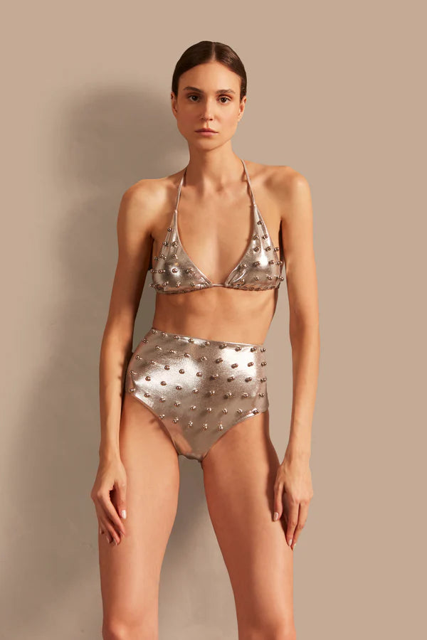 OYSTERS SOLID HIGH-WAISTED WITH PEARLS