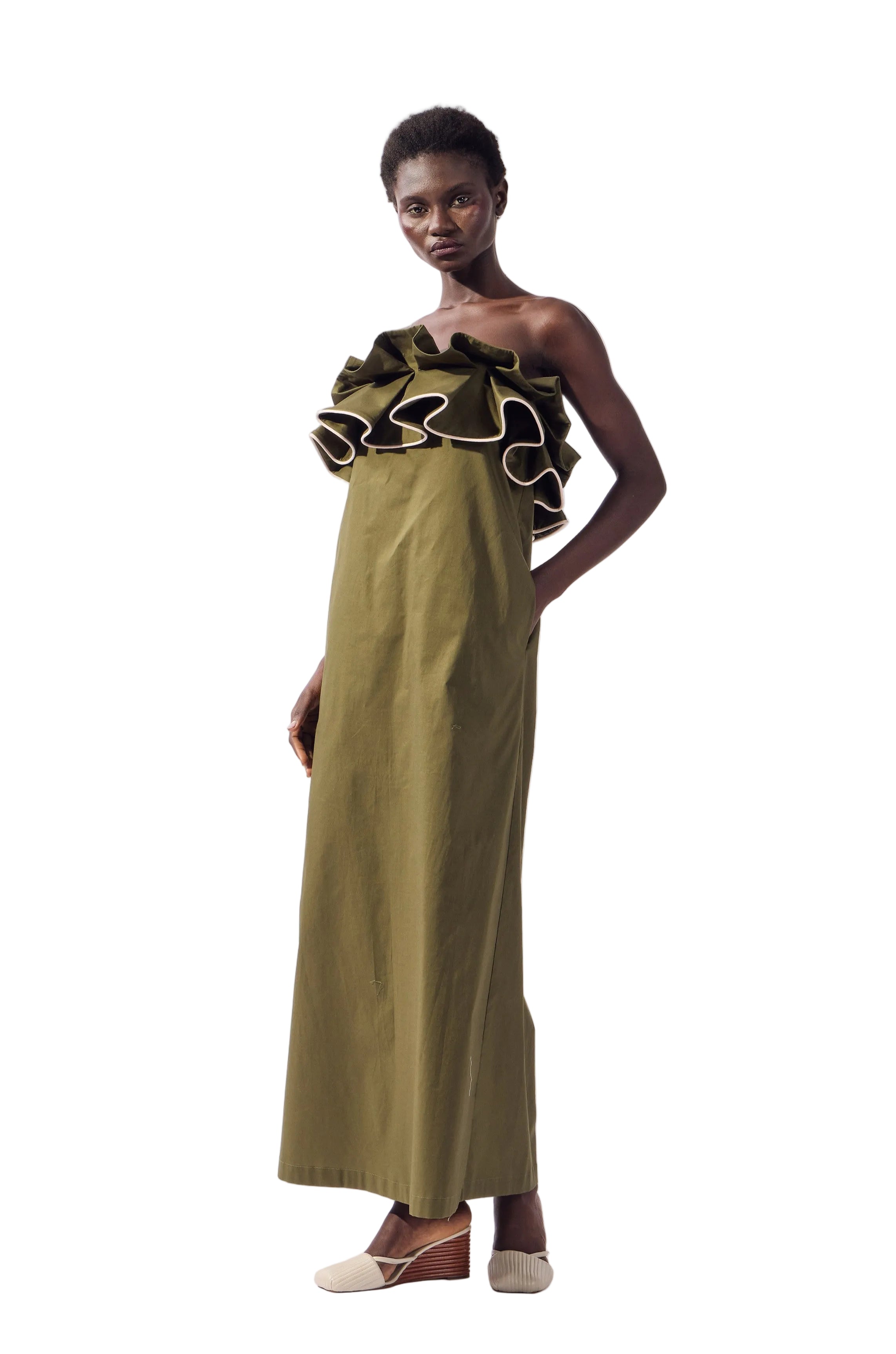 RUFFLED MAXI DRESS