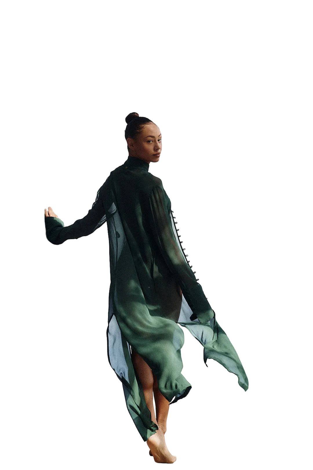 GREEN SOFT KAFTAN