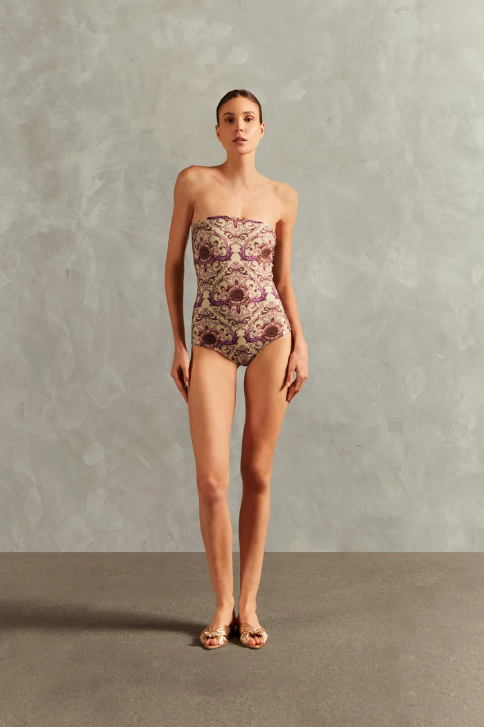 VINTAGE CITRONELLE STRAPLESS SWIMSUIT