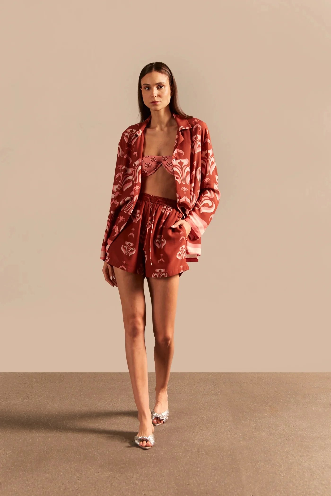 VINTAGE LILY TRIANGLE BIKINI WITH HOOP