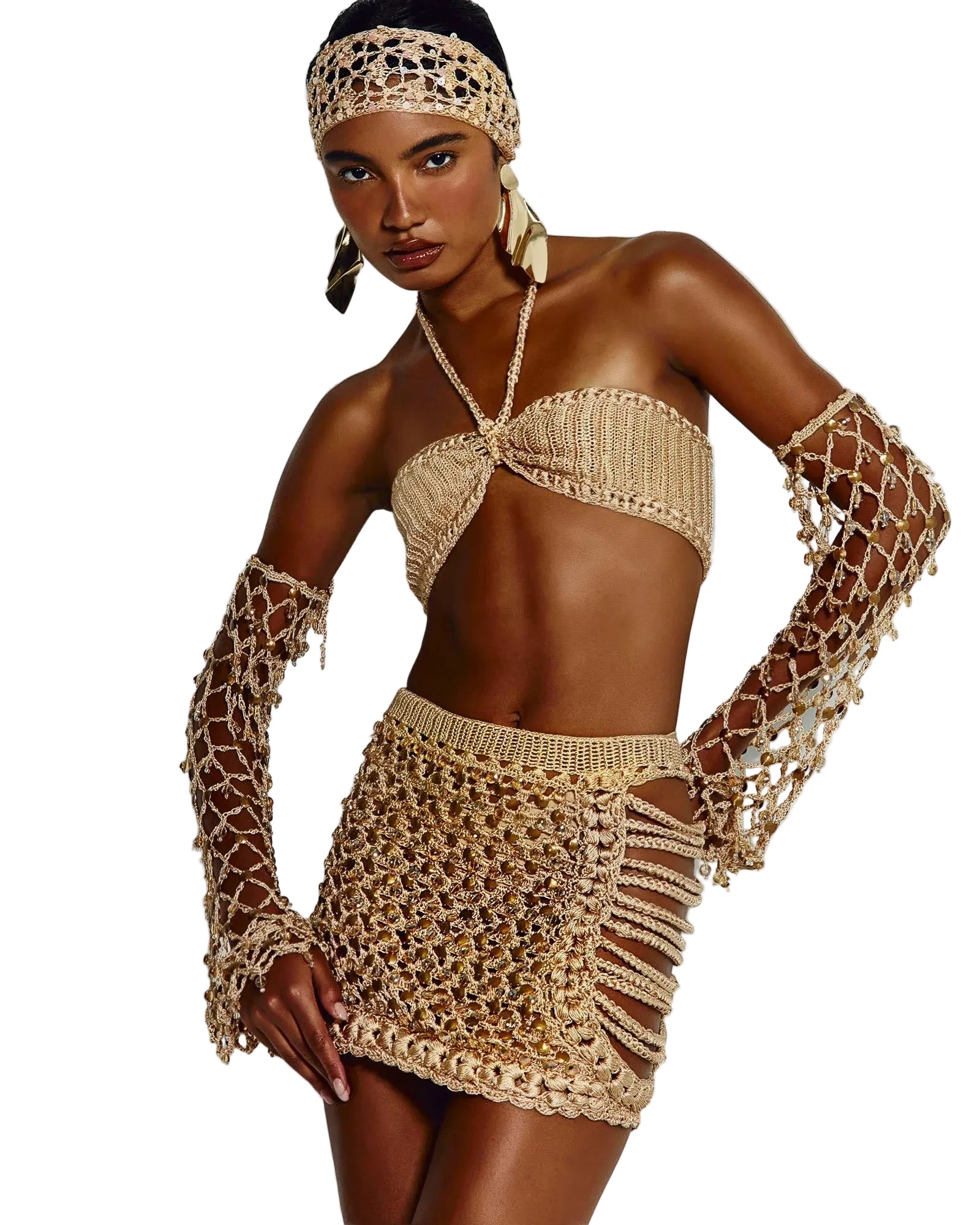 ROSE GOLD CROCHET TOP
