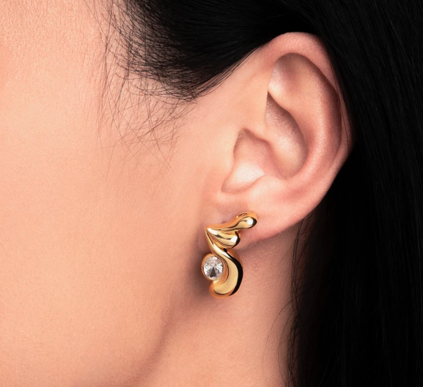Água Earring Gold Plating