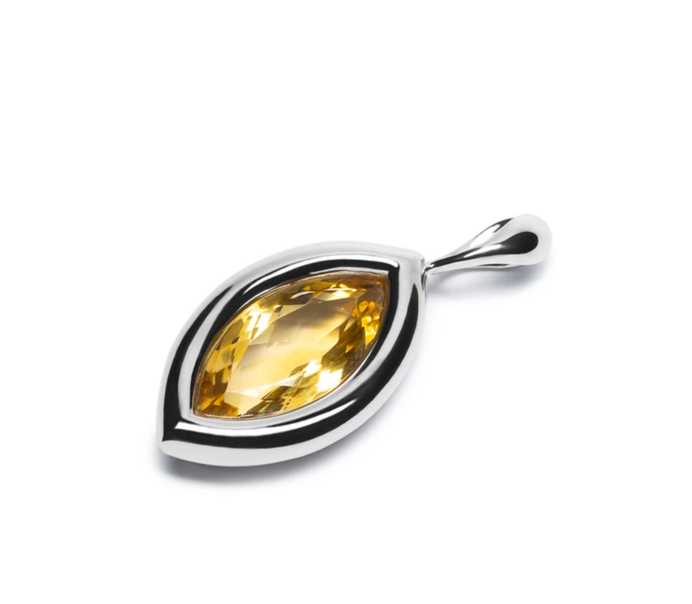 Framed Navette Citrine Pendant
