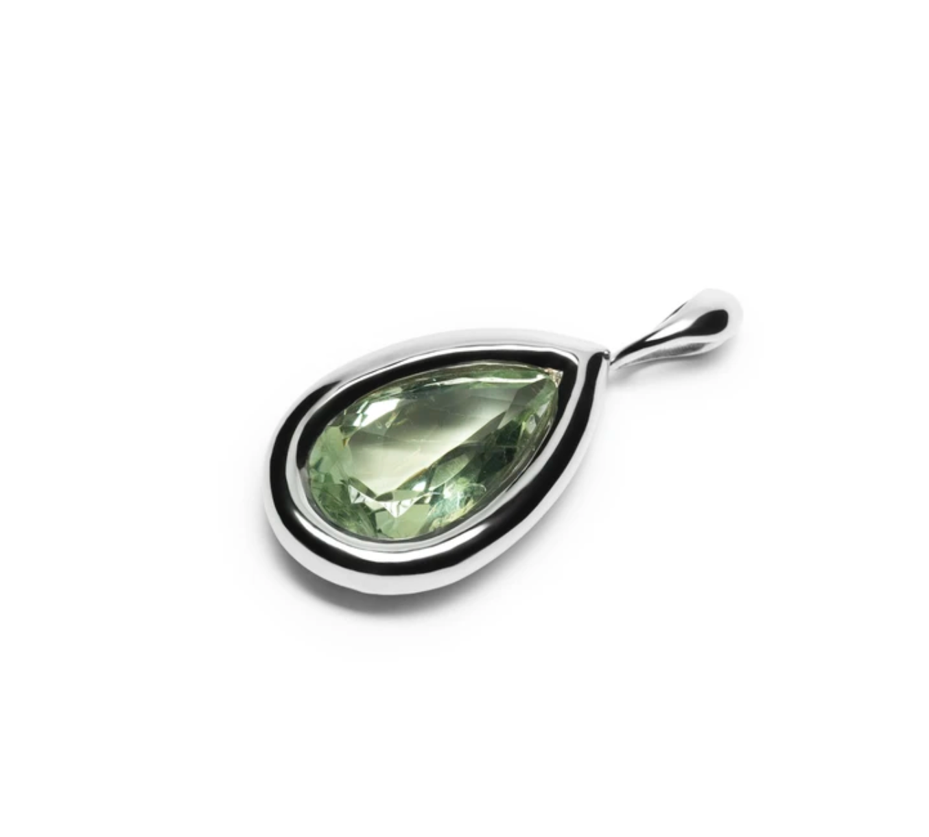 Framed Prasiolite Drop Pendant