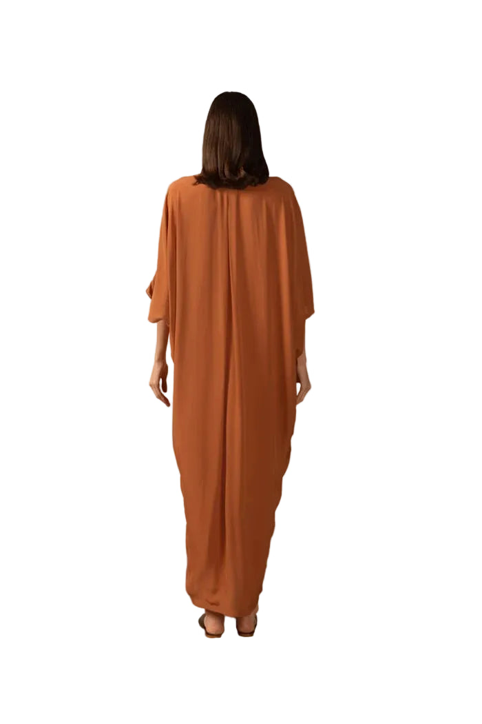 GEOMETRIC COGNAC KAFTAN