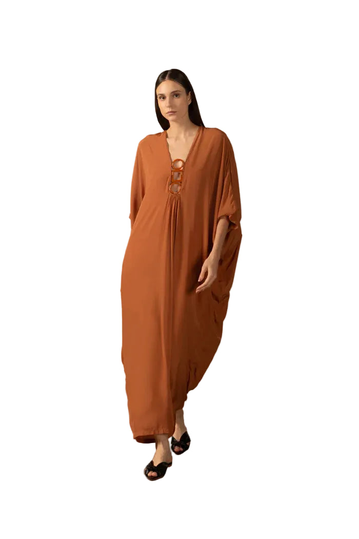 GEOMETRIC COGNAC KAFTAN