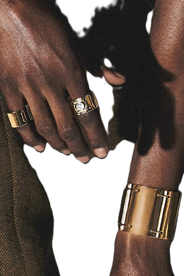 HERCHCOVITCH VINTAGE GOLD ZIRCONIUM COLLABORATION RING