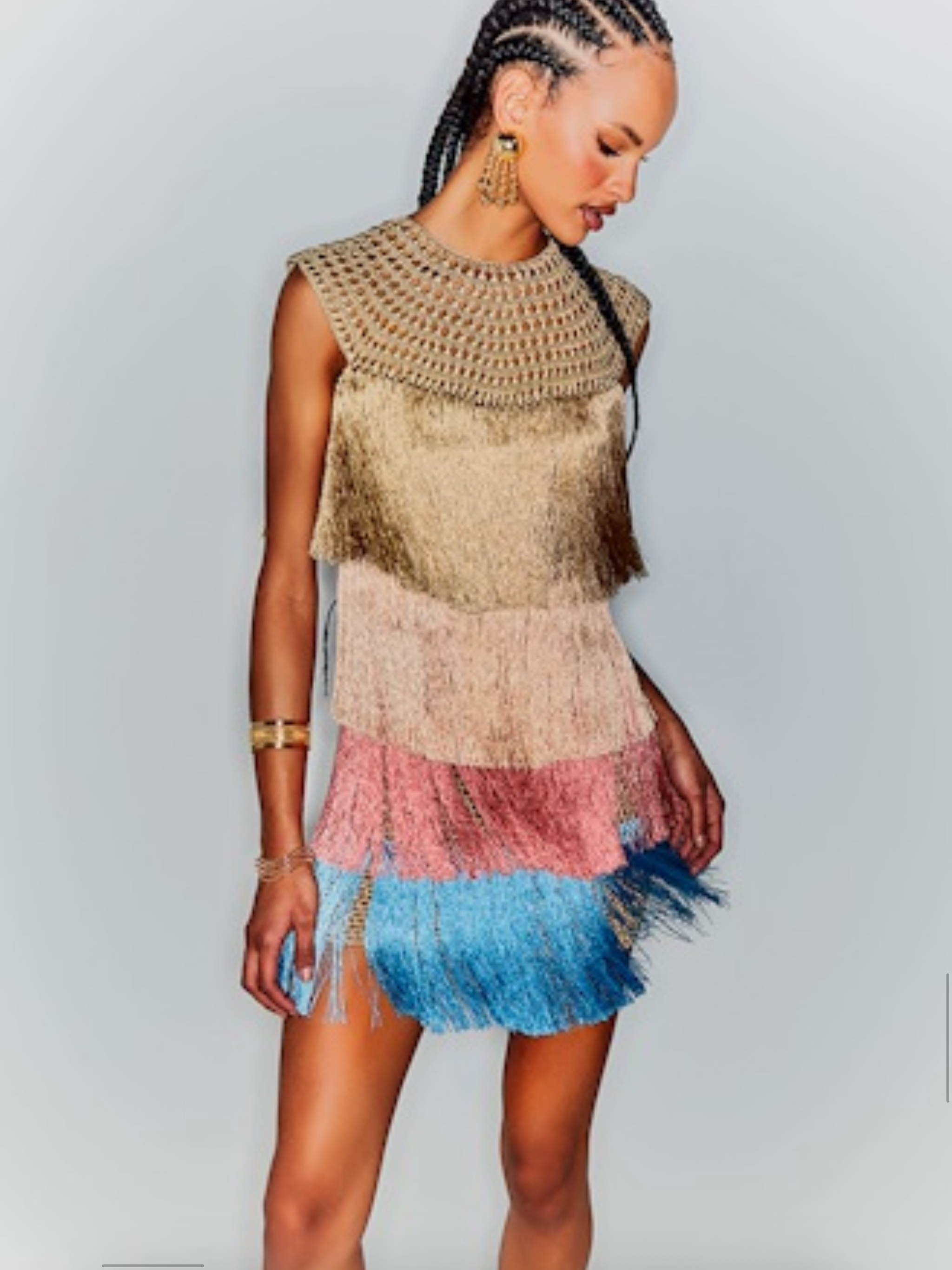 VESTIDO TRANCOSO DORADO