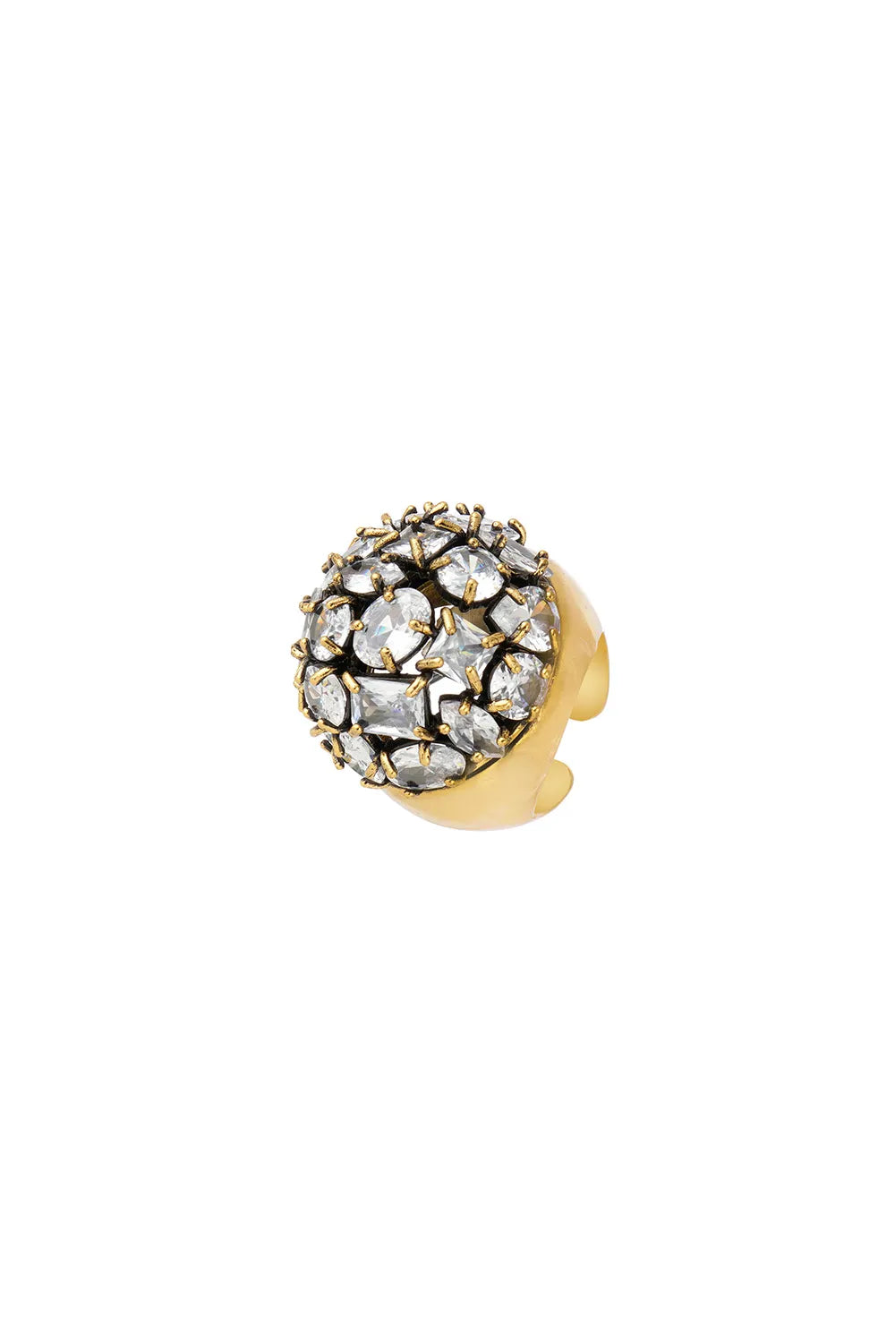 LONG VINTAGE GOLD CUBIC ZIRCONIA RING