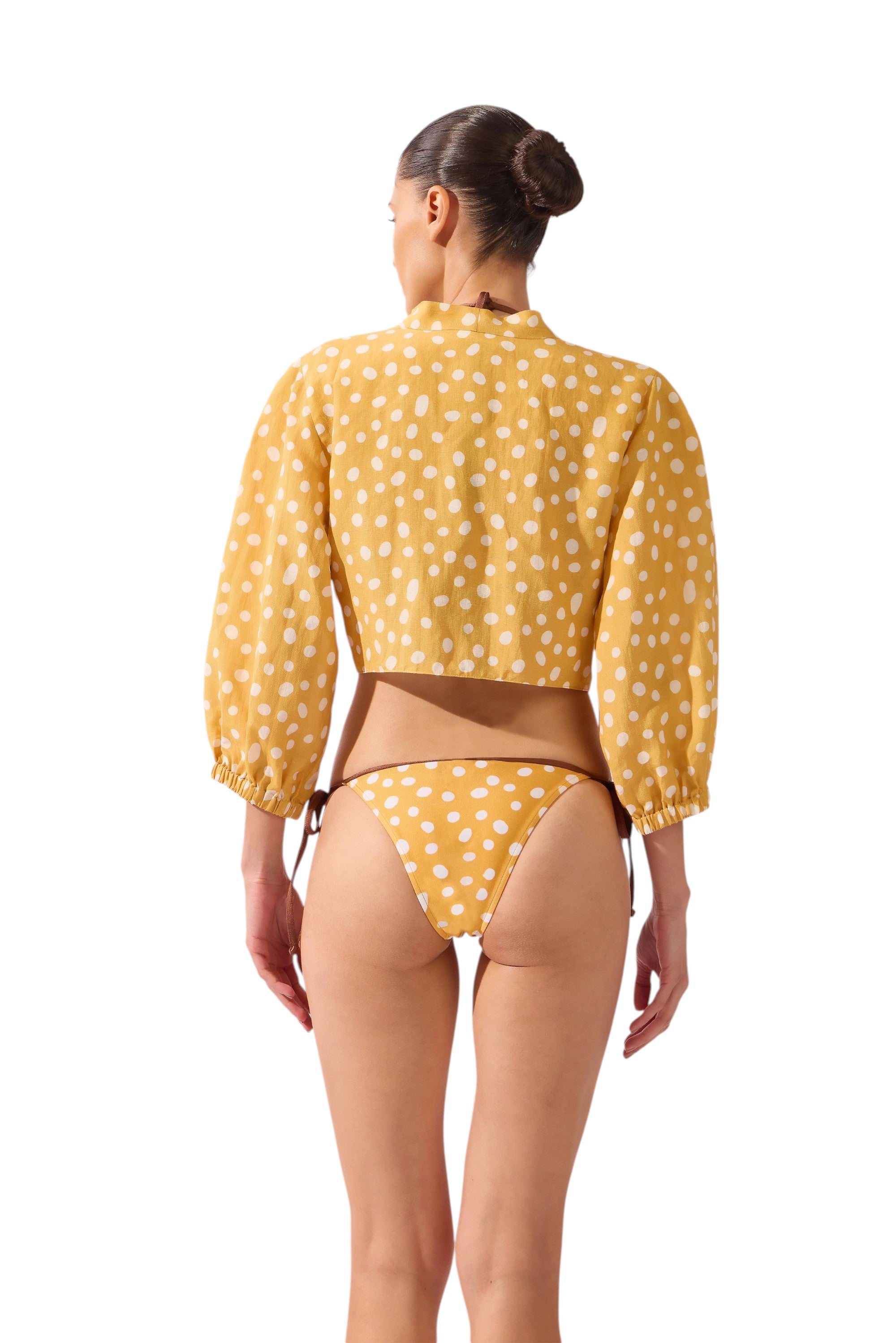 POLKA DOTS FRONT-TIE TOP