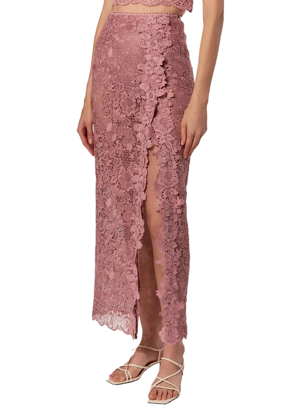 GUIPURE MIDI SKIRT