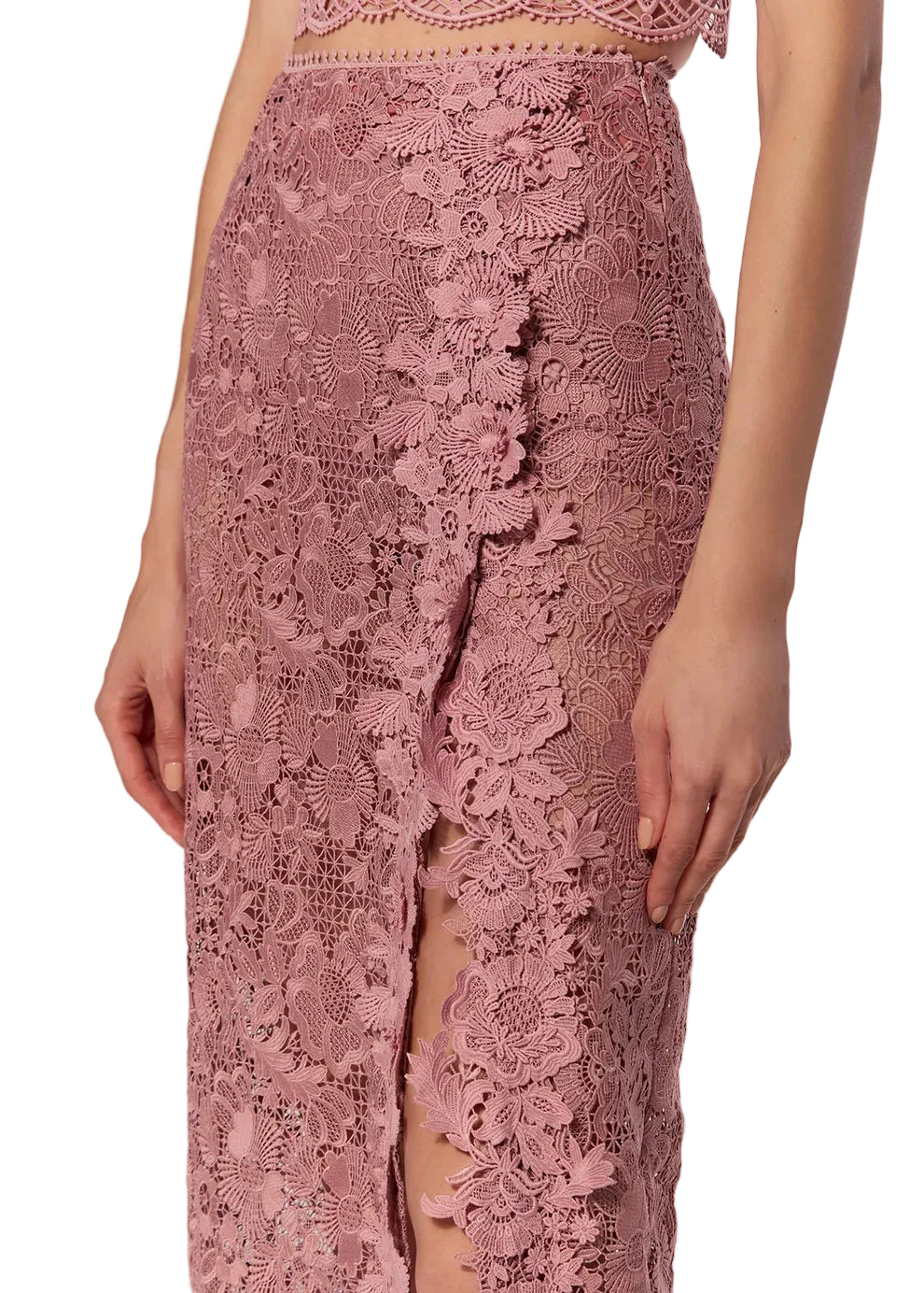 GUIPURE MIDI SKIRT