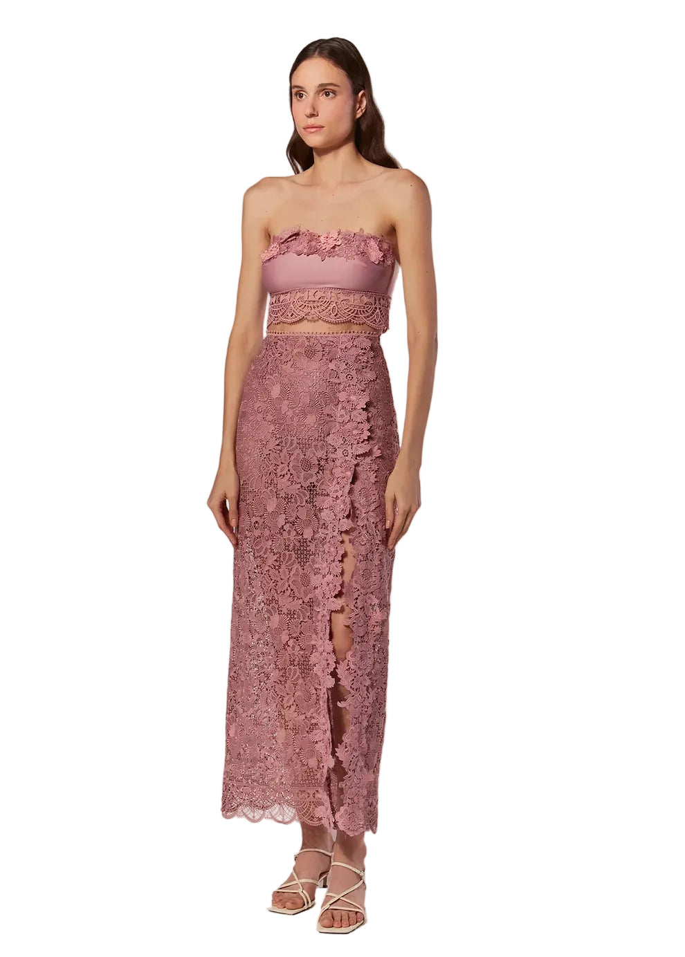 GUIPURE MIDI SKIRT